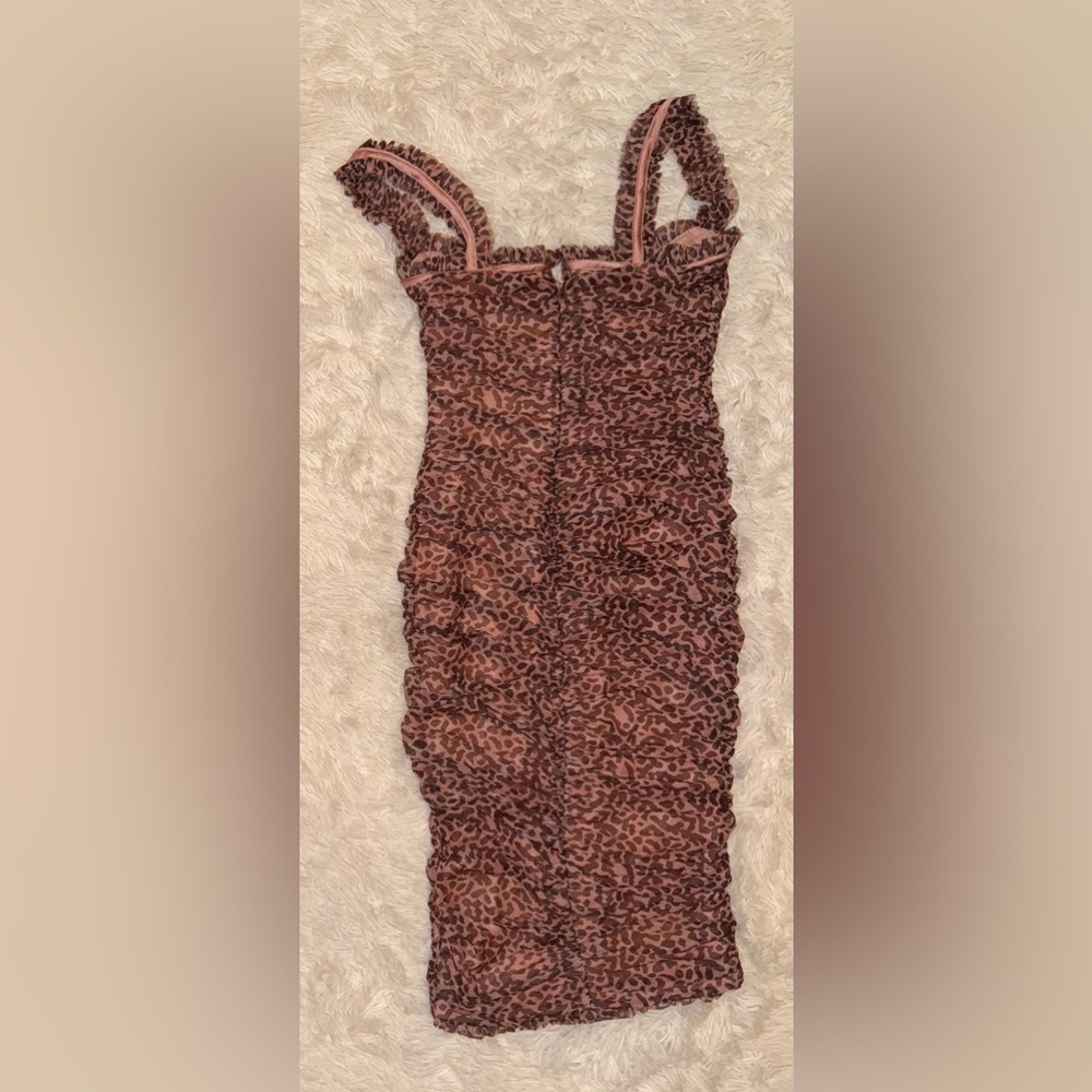 NWOT House of CB AUDRA ANIMAL PRINT MESH BUSTIER DRESS sz S - Picture 5 of 7